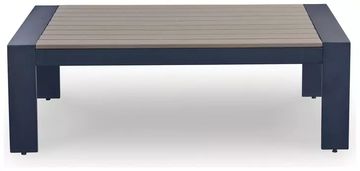 Mabry Shores Navy Blue and Driftwood Rectangular Outdoor Coffee Table