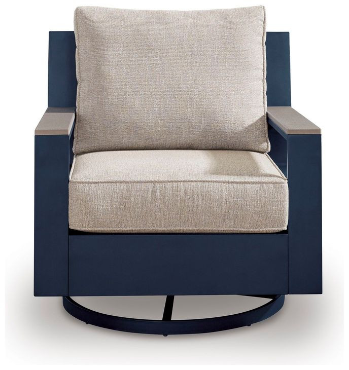 Mabry Shores Driftwood Performance Fabric Outdoor Swivel Glider Lounge Chair with Cushion