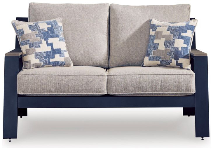 Mabry Shores Driftwood Performance Fabric 58" Outdoor Loveseat with Cushion