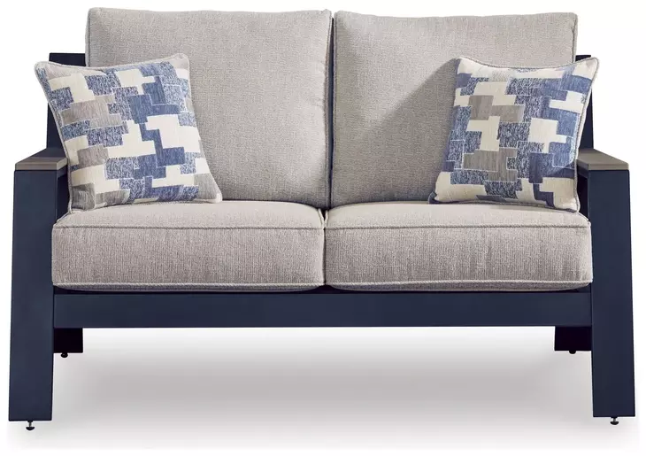 Mabry Shores Driftwood Performance Fabric 58" Outdoor Loveseat with Cushion