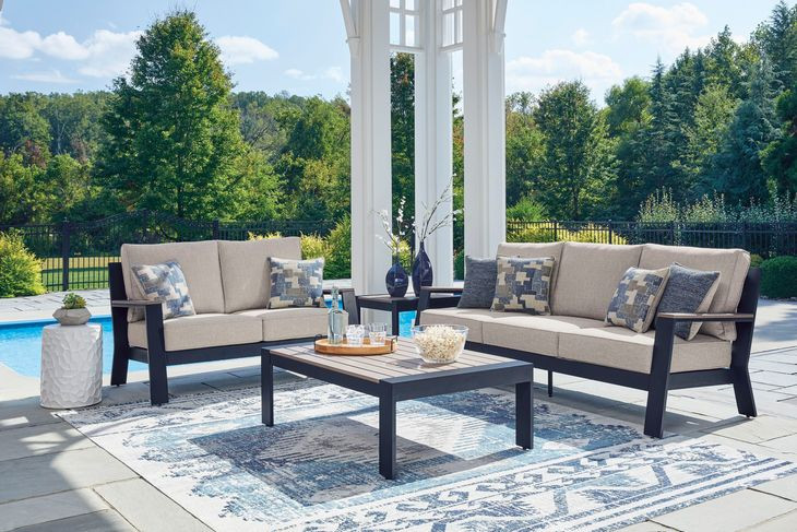 Mabry Shores Driftwood Performance Fabric Outdoor Living Room Set