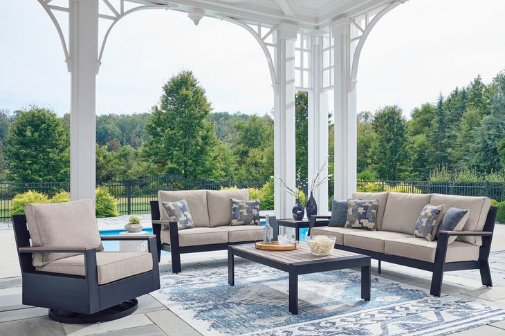 Mabry Shores Driftwood Performance Fabric Outdoor Living Room Set