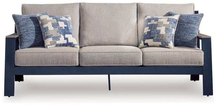 Mabry Shores Driftwood Performance Fabric 83" Outdoor Sofa with Cushion