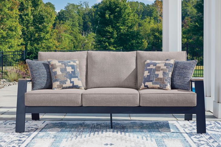 Mabry Shores Driftwood Performance Fabric 83" Outdoor Sofa with Cushion