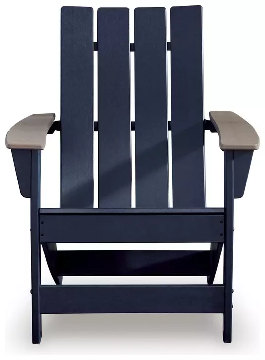 Mabry Shores Navy Blue and Driftwood Outdoor Adirondack Chair