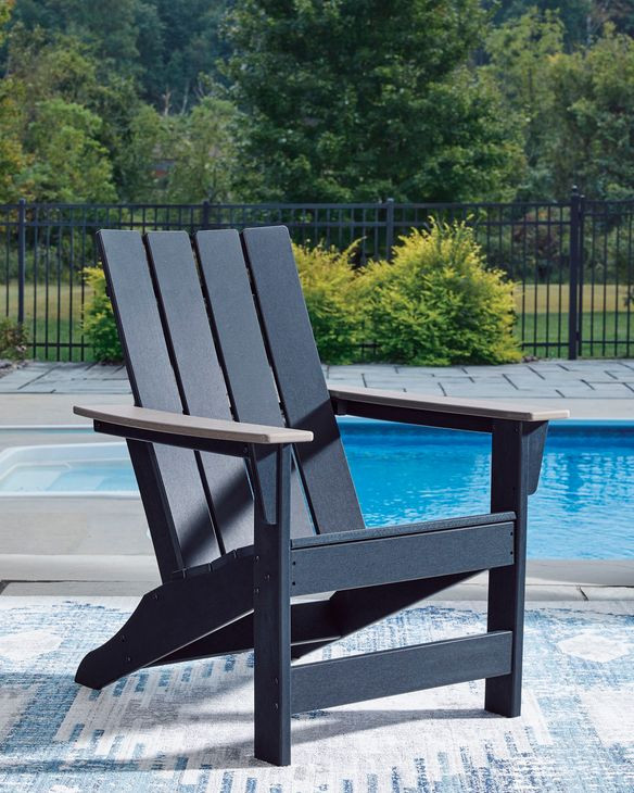Mabry Shores Navy Blue and Driftwood Outdoor Adirondack Chair