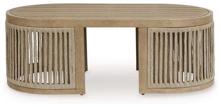 Moondance Beige Outdoor Rectangular Coffee Table