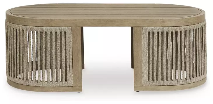 Moondance Beige Outdoor Rectangular Coffee Table