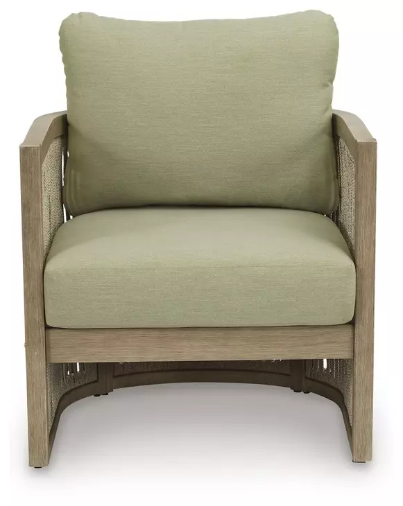Moondance Green Performance Fabric Upholstered Outdoor Lounge Chair Set of 2