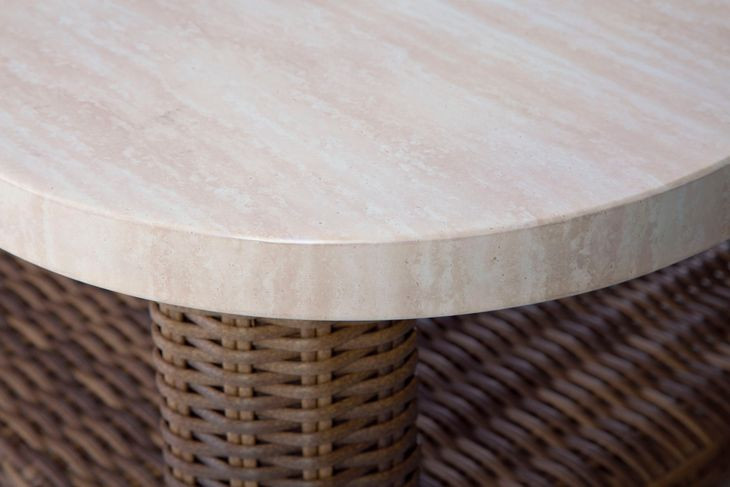 Angel Island Beige and Brown Rectangular Outdoor Coffee Table