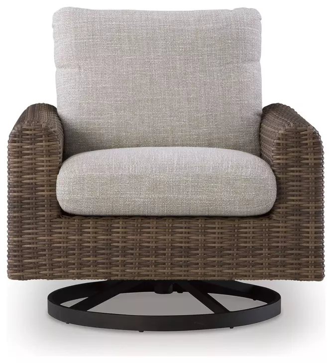 Angel Island Gray Performance Fabric Outdoor Rocker Lounge Chair with Cushion