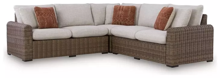 Angel Island Beige Performance Fabric Outdoor Modular Sectional