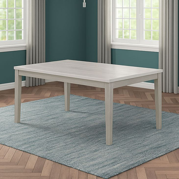 Essence White and Gray 70" Rectangular Marble Top Dining Table