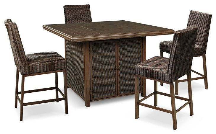 Paradise Trail Medium Brown 5 Piece Outdoor Dining Set