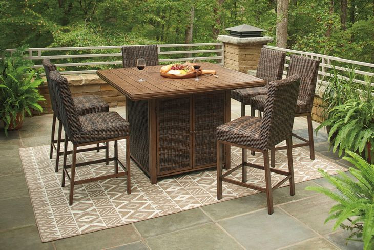 Paradise Trail Medium Brown 5 Piece Outdoor Dining Set