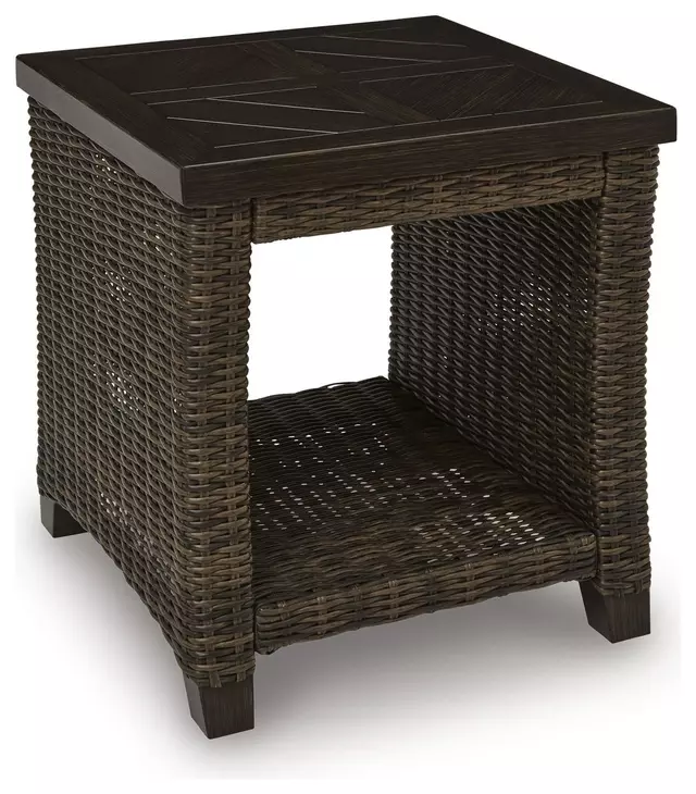 Drakes Beach Dark Brown Rectangular Outdoor Occasional Table Set