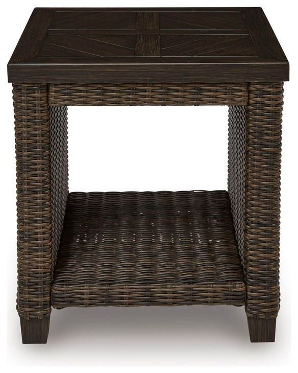 Drakes Beach Dark Brown Square Outdoor End Table
