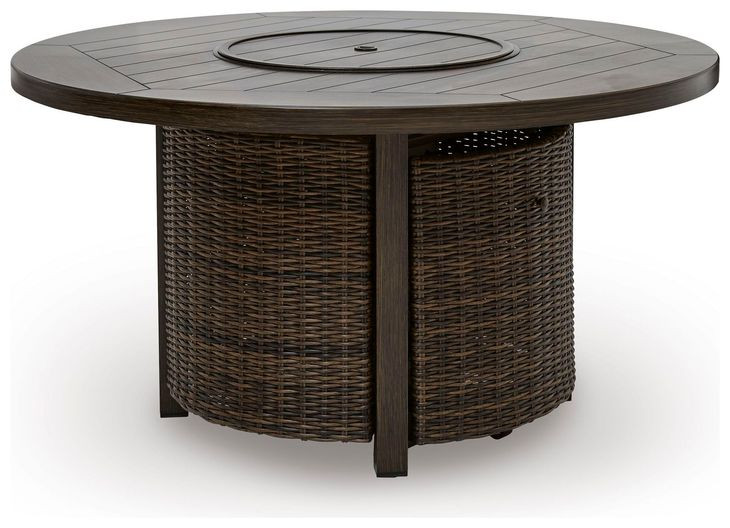 Drakes Beach Dark Brown 48" Round Outdoor Fire Pit Table