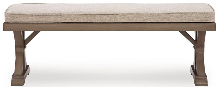 Carmel Bay Beige Bench with Cushion