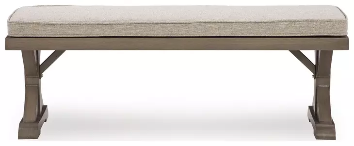 Carmel Bay Beige Bench with Cushion