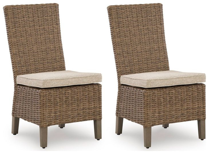 Carmel Bay Beige Side Chair with Cushion Set of 2