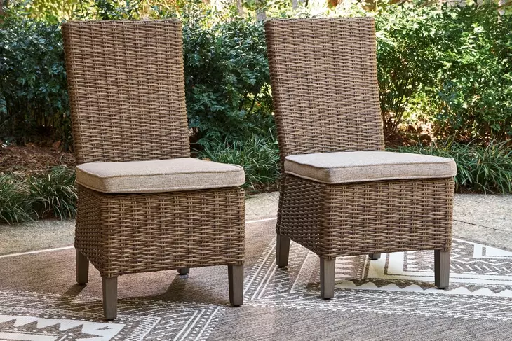 Carmel Bay Beige Side Chair with Cushion Set of 2