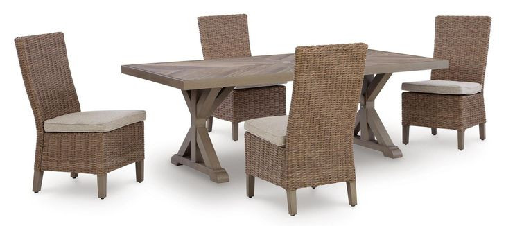 Revare Beach Beige 5-Piece Patio Dining Set with 4 Side Chairs