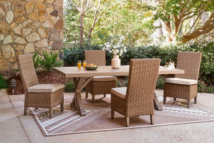 Carmel Bay Beige Outdoor Dining Room Set