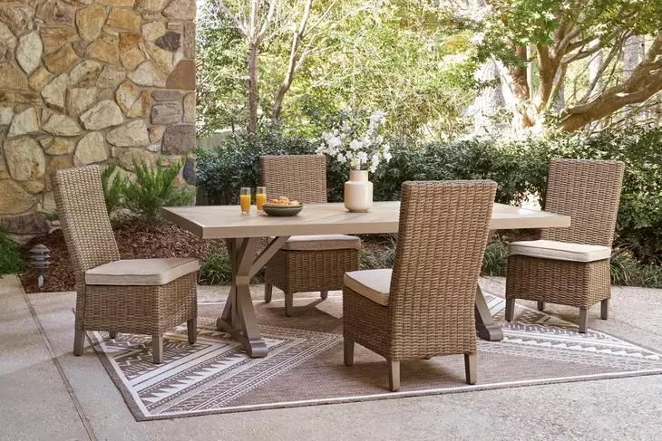 Carmel Bay Beige Outdoor Dining Room Set