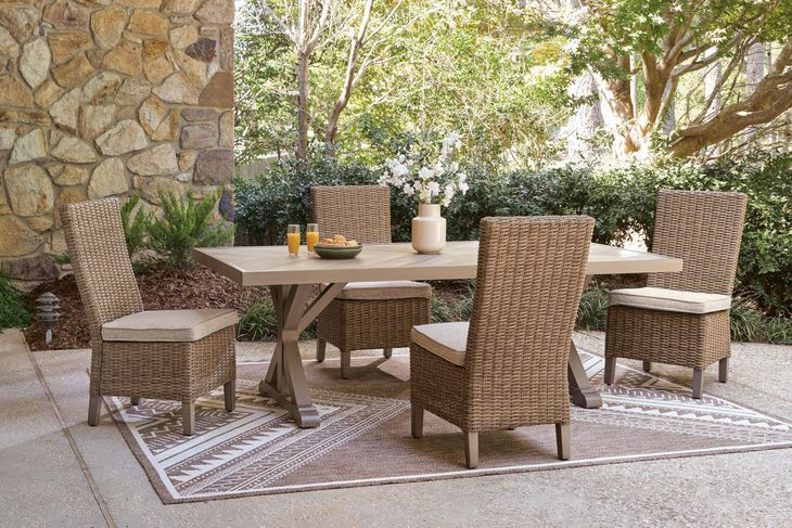 Revare Beach Beige 5-Piece Patio Dining Set with 4 Side Chairs