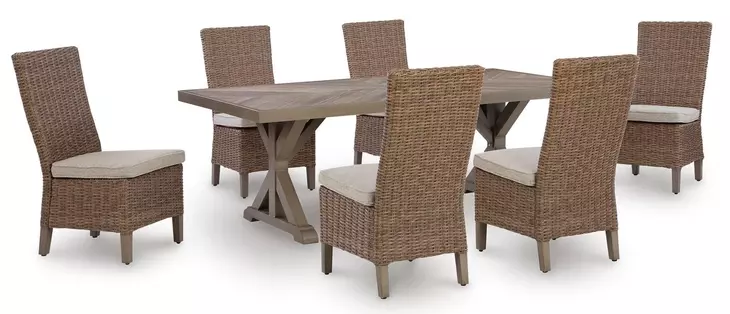 Revare Beach Beige 7-Piece Patio Dining Set with 6 Side Chairs