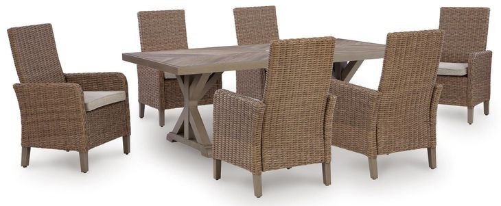 Revare Beach Beige 7-Piece Patio Dining Set with 6 Arm Chairs
