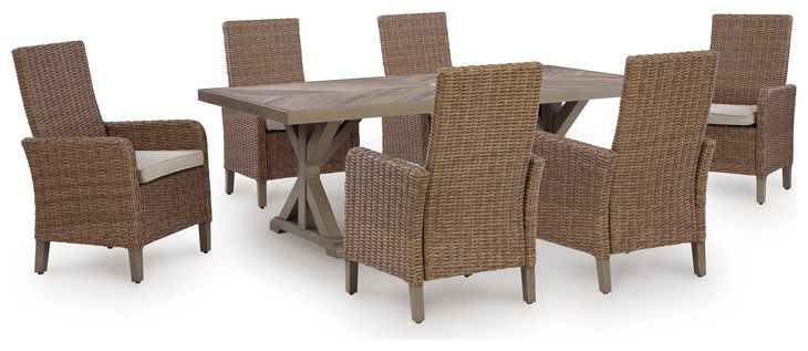 Carmel Bay Beige Arm Chair with Cushion Set of 2