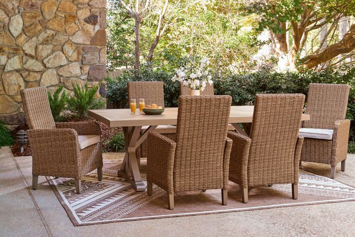 Carmel Bay Beige Outdoor Dining Table