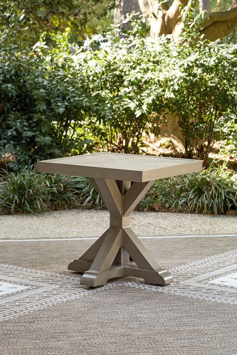 Carmel Bay Beige Outdoor End Table