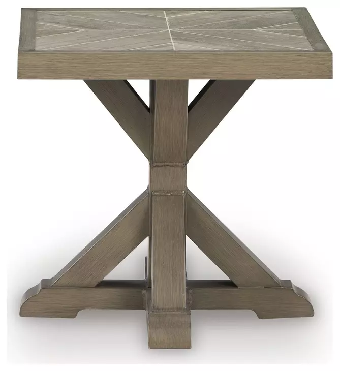 Carmel Bay Beige Outdoor End Table