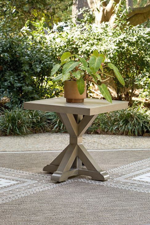 Carmel Bay Beige Outdoor End Table