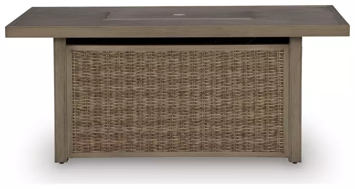 Carmel Bay Beige Outdoor Fire Pit Table