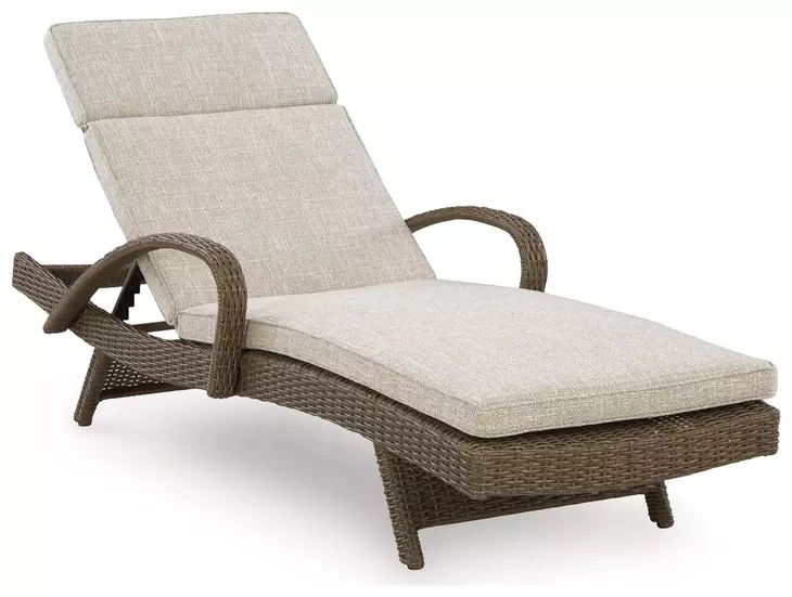 Carmel Bay Beige Chaise Lounge with Cushion