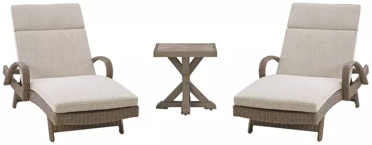 Carmel Bay Beige Chaise Lounge with Cushion