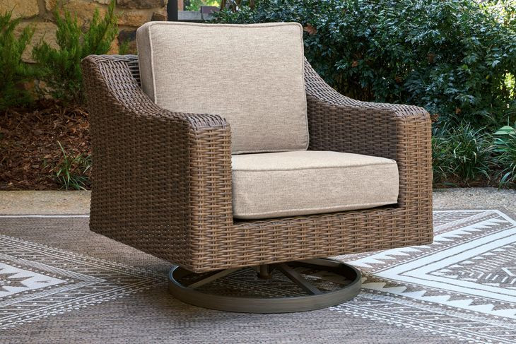 Carmel Bay Beige Swivel Lounge with Cushion