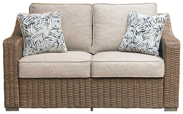 Carmel Bay Beige Outdoor Loveseat with Cushion