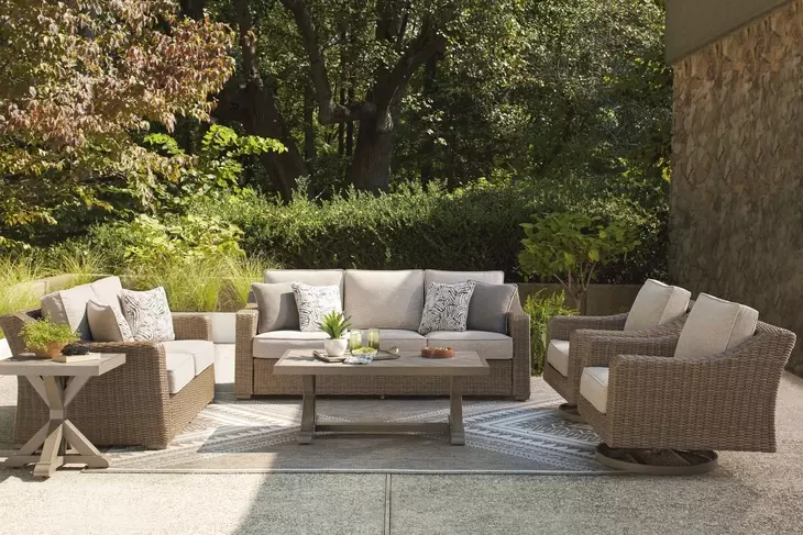 Revare Beach Beige Patio Conversation Set