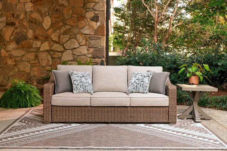 Carmel Bay Beige Outdoor Sofa with Cushion