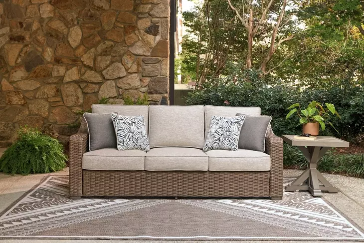 Carmel Bay Beige 83" Outdoor Sofa with Cushion