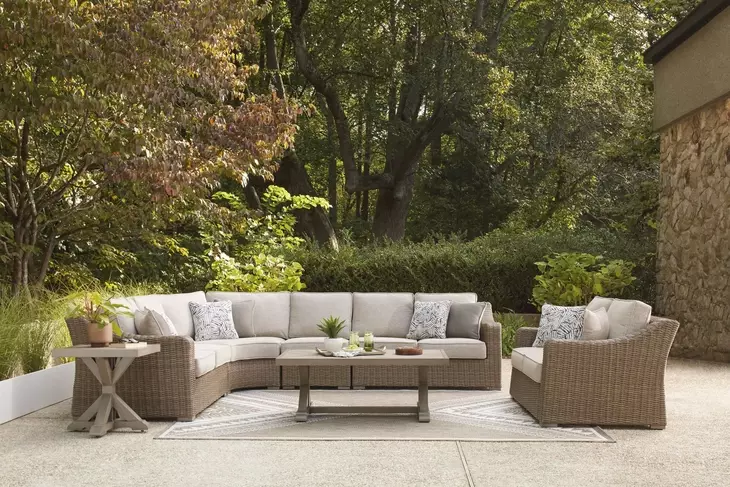 Carmel Bay Beige Outdoor Occasional Table Set