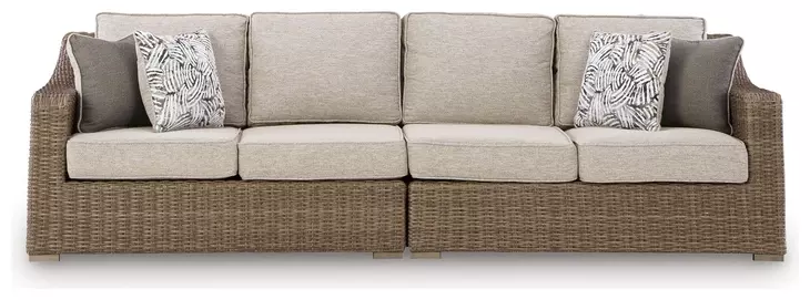 Revare Beach Beige Outdoor 2-Piece 109" Modular Sofa