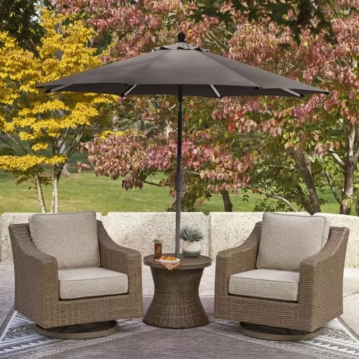 Revare Beach Beige Outdoor Swivel Lounge Chair Set of 2