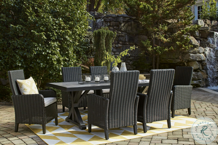 Beachcroft Black And Light Gray Outdoor Dining Room Set from Ashley ...