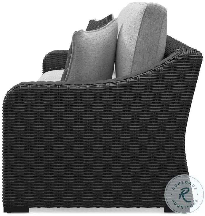 フルハウス Beachcroft Black and Light Gray Outdoor Living Room Set from